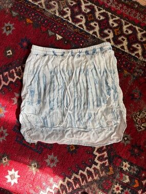 cloth & stone Light Blue Tie-Dye Drawstring Mini Skirt